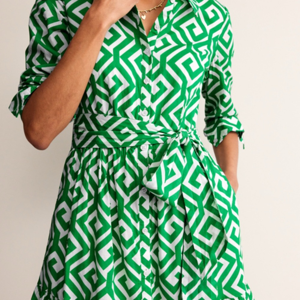 Boden Green Long Sleeve Sundress - Picture 3 of 10